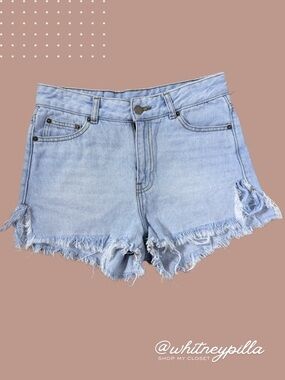 Dr. Denim Denim Shorts High-Rise Light Wash Distressed Cutoff Women’s Size 25